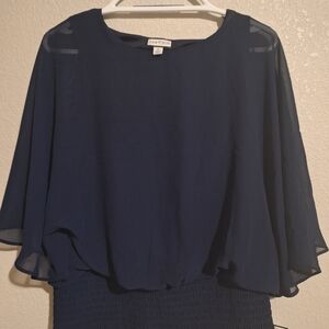 Sam and Jess Navy Blouse